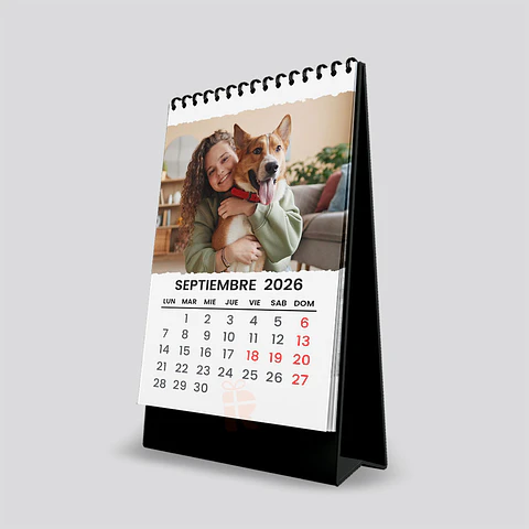 Calendario de Escritorio 10x15cm, Personalizado con Fotos | Elige el Mes de Inicio