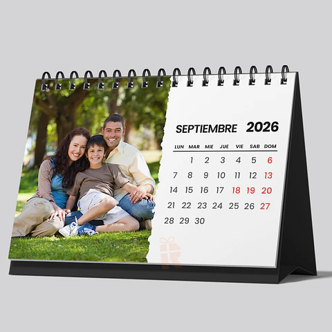 Calendario de Escritorio 15x20cm, Personalizado con Fotos | Elige el Mes de Inicio