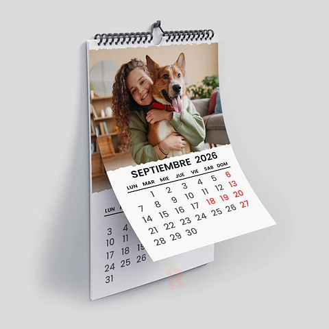 Calendario de Pared A4, Personalizado con Fotos | Elige el Mes de Inicio