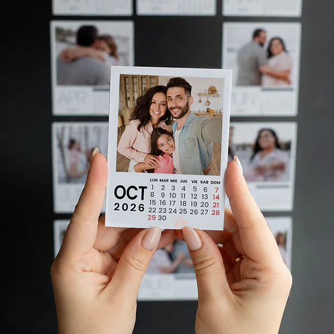 Set de 4 Calendarios polaroid imantado 7x10cm | Elige el Mes de Inicio