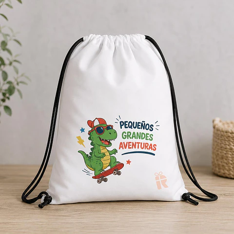 Mochila tipo morral poliester clásico | Personalizada con imagen, logo o frase