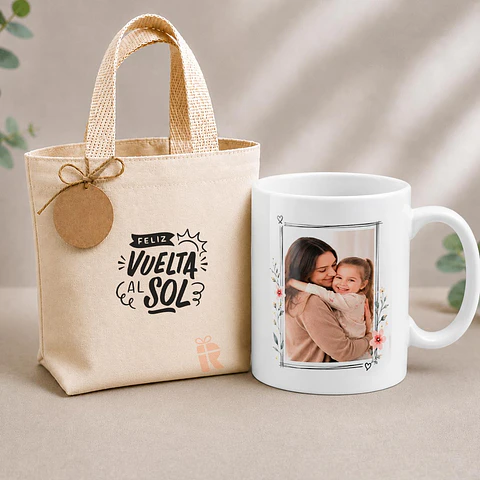 Pack tazón personalizado  |  Bolsa de tela y opción de Chocolates