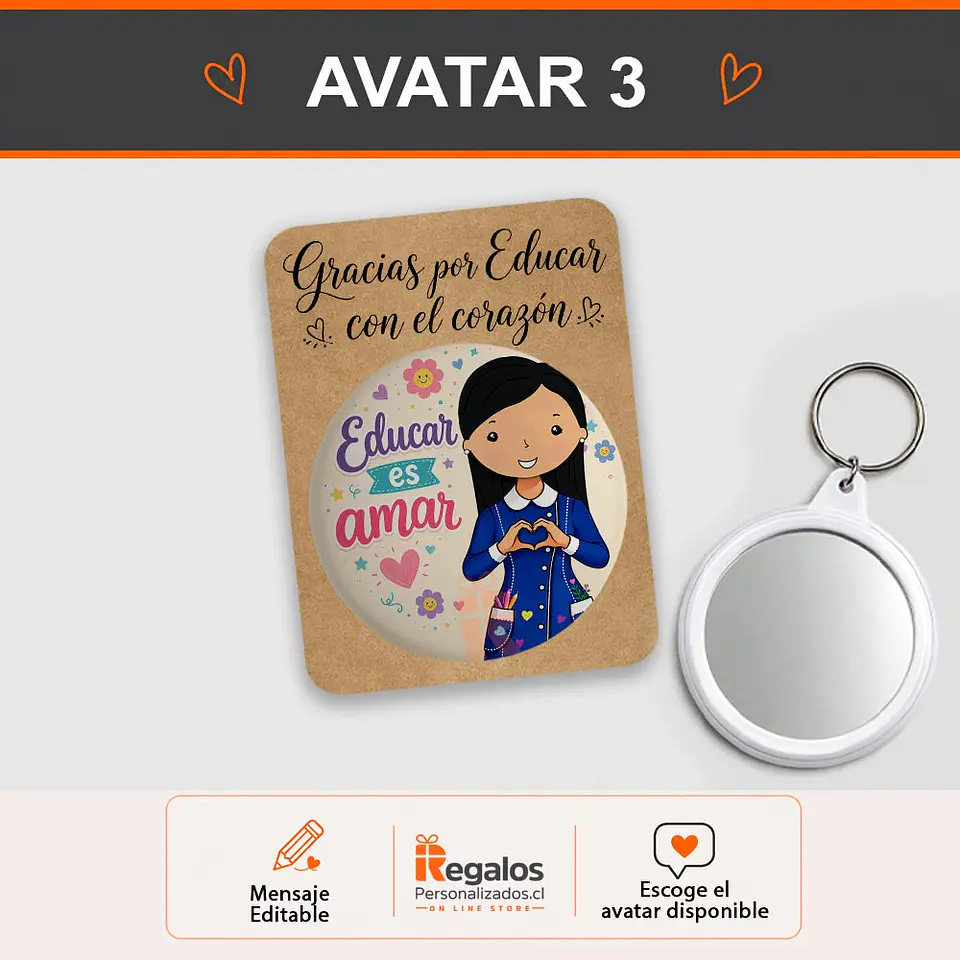 Llavero espejo diseño Técnico Ed. Parvularia 4