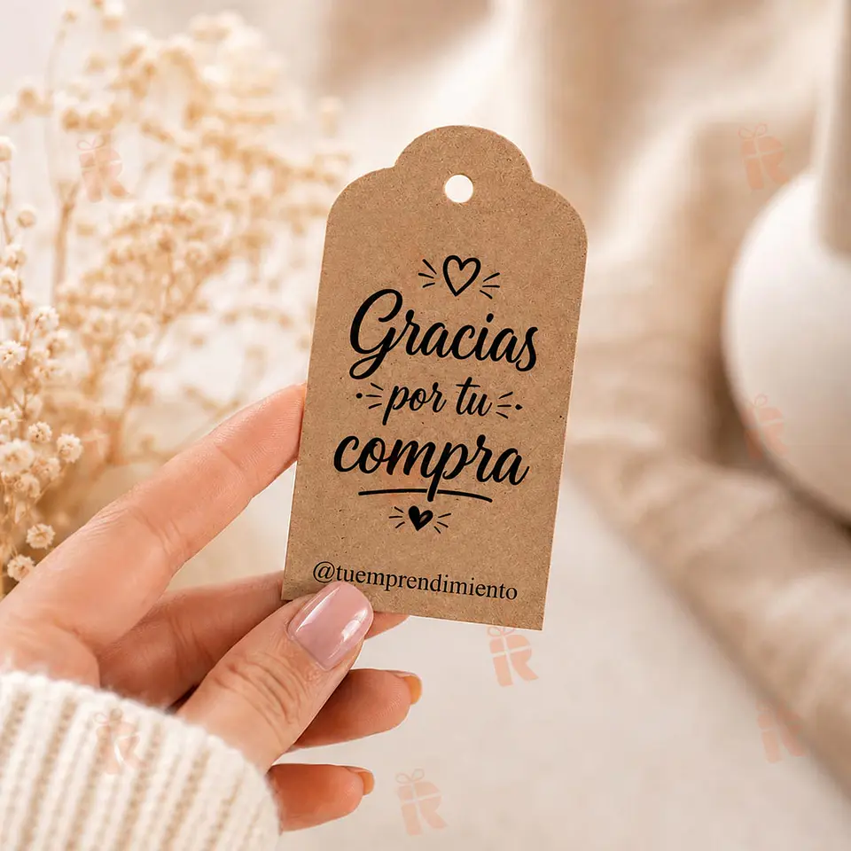 Tags Kraft rectangular Personalizados | Compra mínima 50 unidades 3
