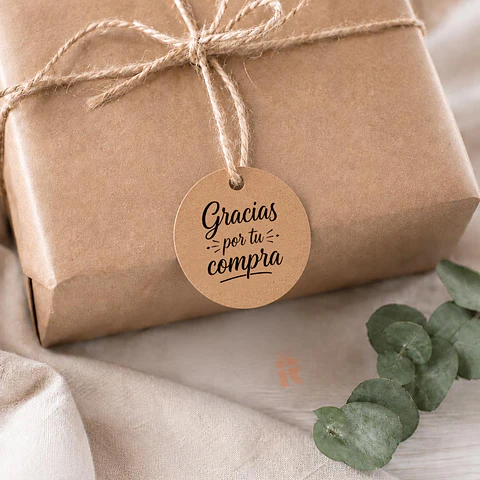 Tags Kraft circular Personalizados | Compra mínima 50 unidades