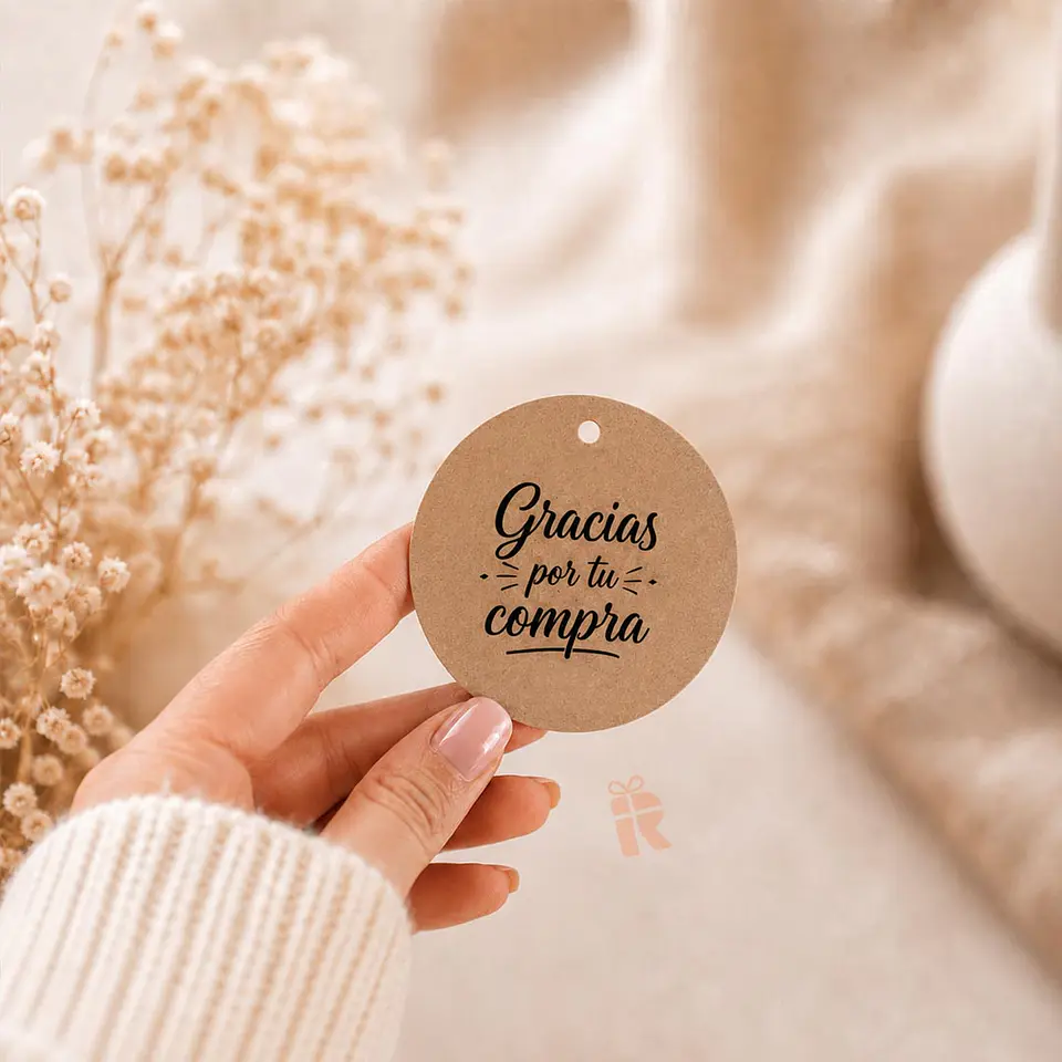 Tags Kraft circular Personalizados | Compra mínima 50 unidades 2