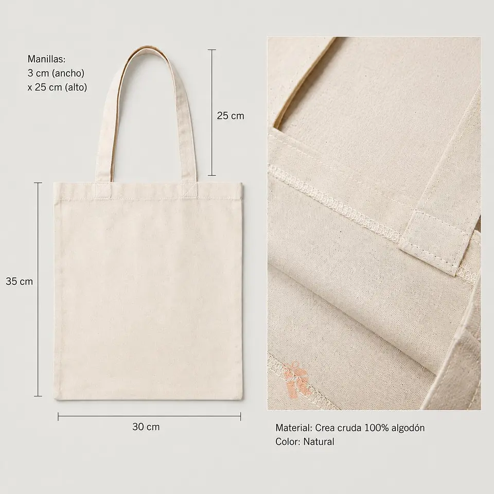 Bolsa crea algodon clásica | Personalizada con imagen, logo o frase 2