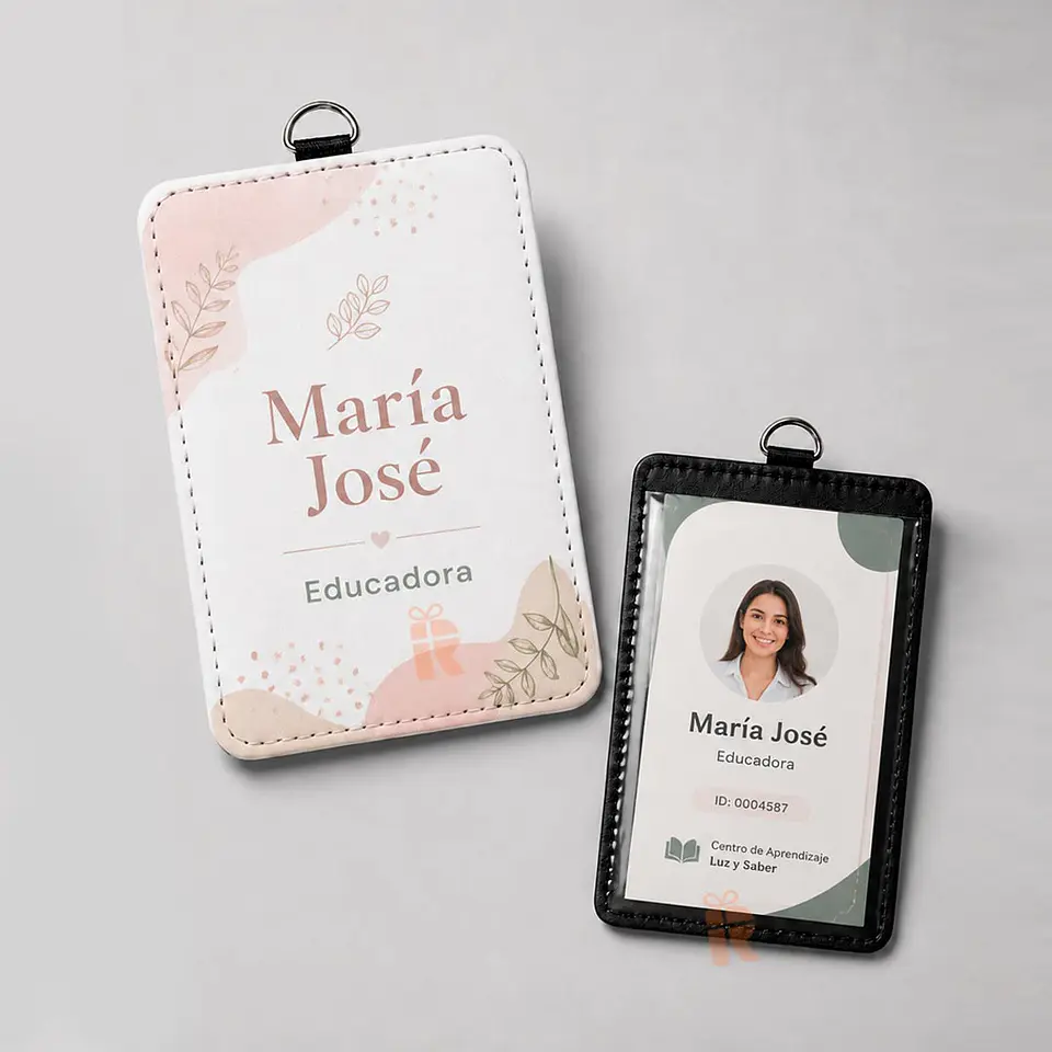 Porta credencia cuerina reverso pvc | Personalizada con tu imagen 1