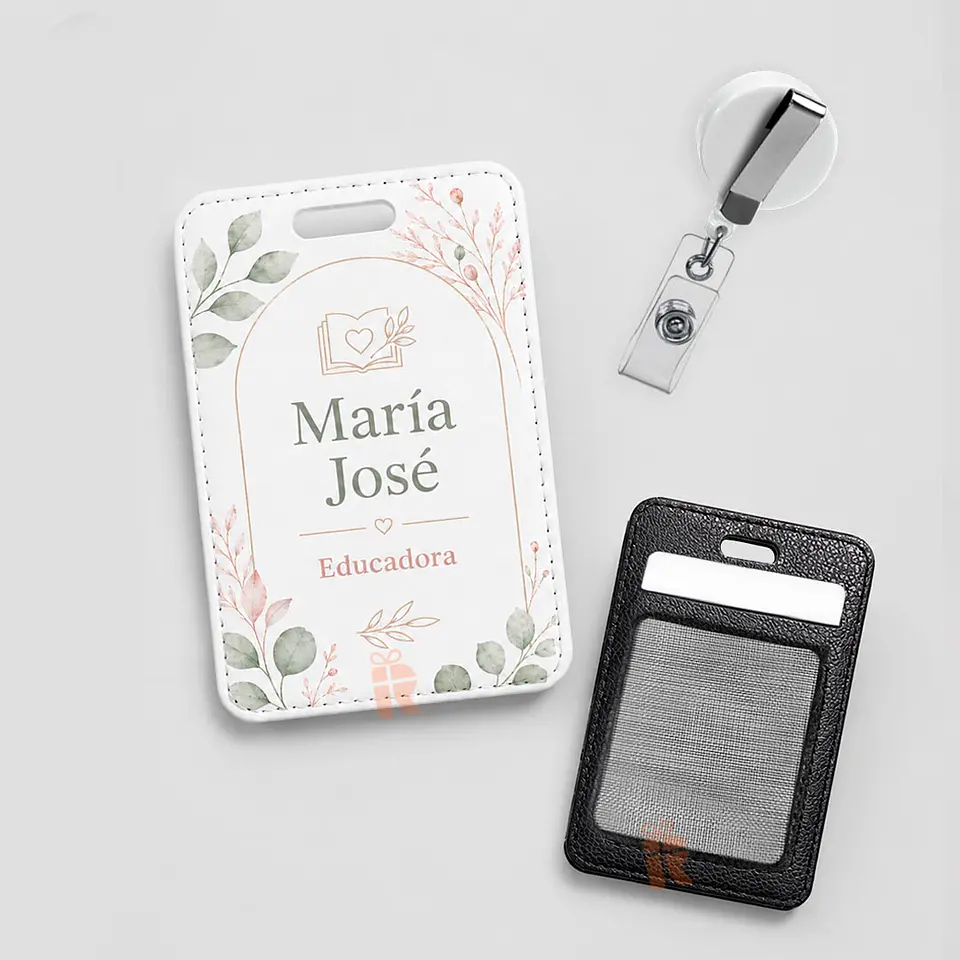 Porta credencia cuerina reverso malla | Personalizada con tu imagen 2