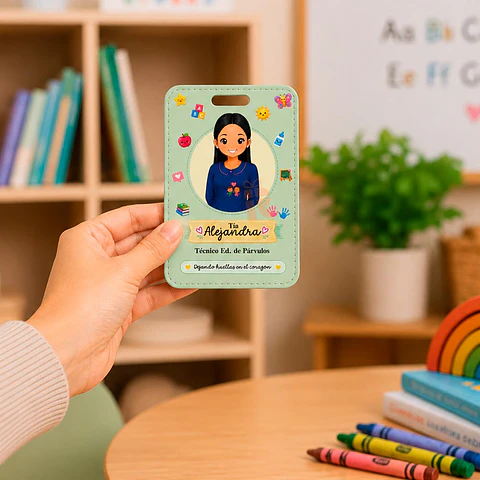 Porta credencial diseño Tec.Parvulos | Personalizado 
