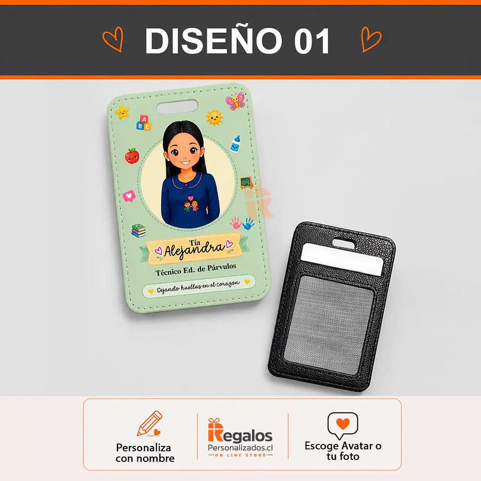 Porta credencial diseño Tec.Parvulos | Personalizado  2