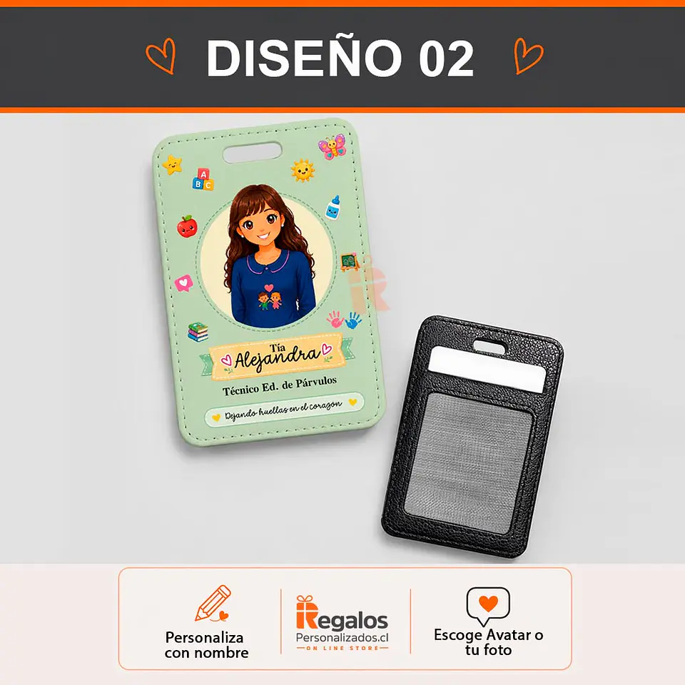 Porta credencial diseño Tec.Parvulos | Personalizado  3