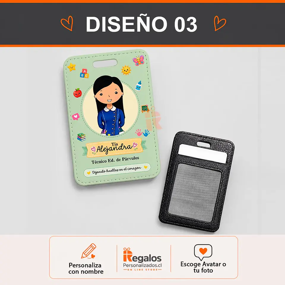 Porta credencial diseño Tec.Parvulos | Personalizado  4