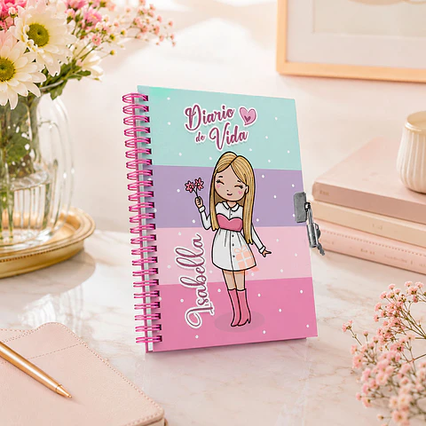 Diario de vida niña | personalizado con diseño y nombre