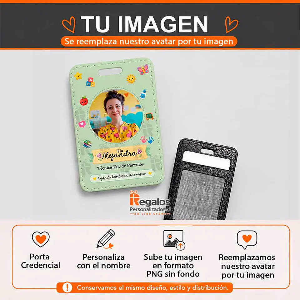 Porta credencial diseño Tec.Parvulos | Personalizado  5