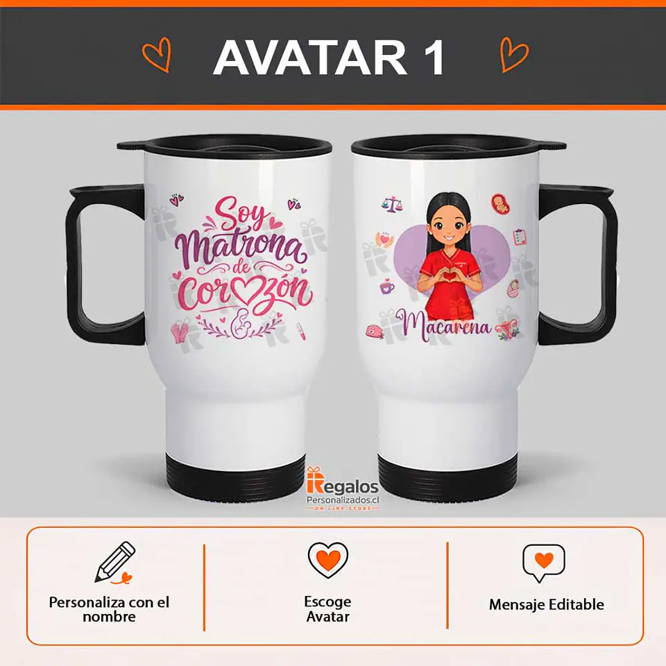 Mug térmico personalizado con diseño Matrona  2