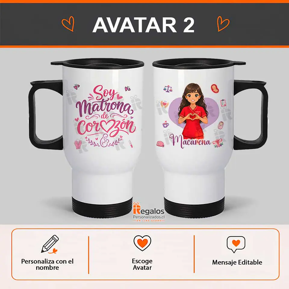 Mug térmico personalizado con diseño Matrona  3