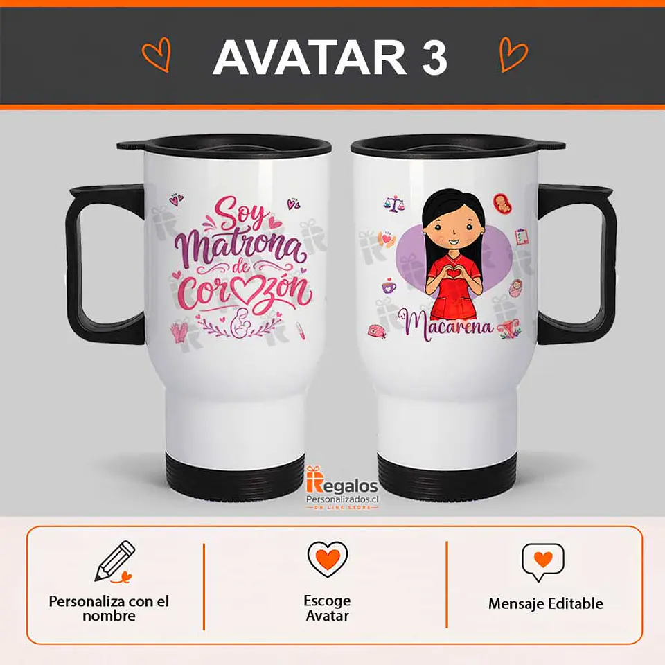 Mug térmico personalizado con diseño Matrona  4