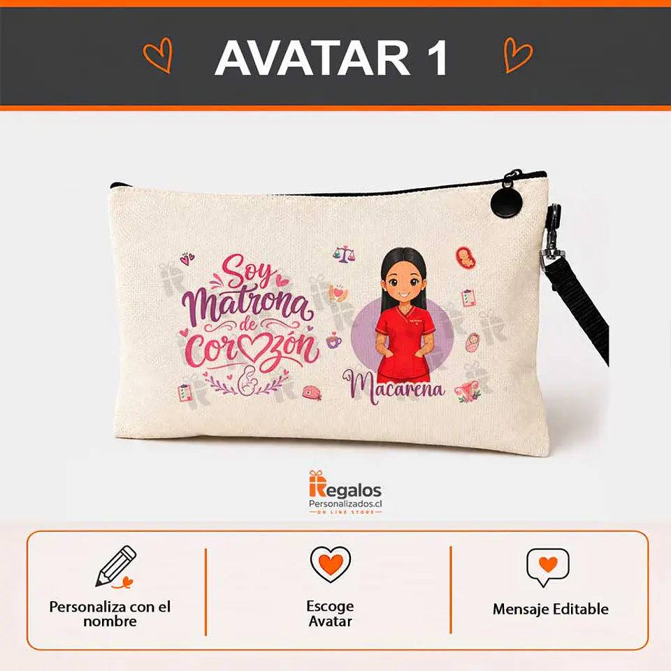 Estuche neceser personalizado con diseño  Matrona 2