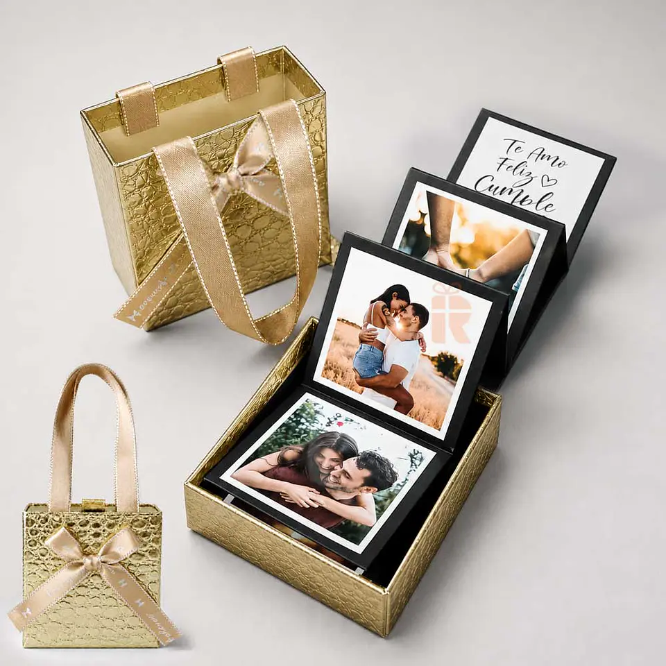 Caja de Fotos Tipo Acordeón Personalizada | 11 Fotos + Mensaje 5