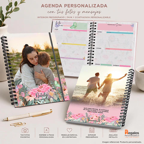 Agenda Planner Mariposas Personalizada | Portada y Contraportada con Fotos