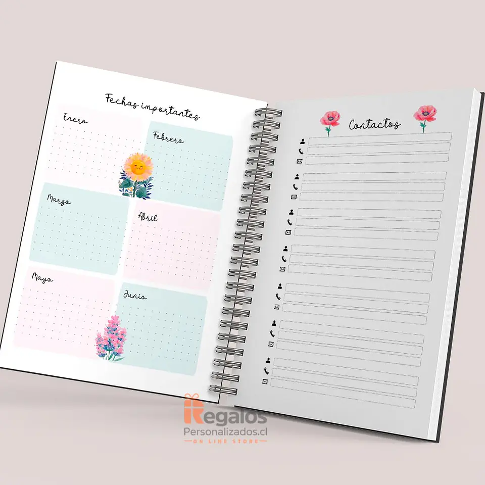 Agenda Mujer Floral 2027 Personalizada | Portada y Contraportada con mensaje 5