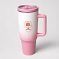 Térmico tumbler tipo stanley bicolor rosa 1200cc tapa antivuelco | Personalizado con imagen, frase o logo - Miniatura 2