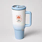 Térmico tumbler tipo stanley bicolor celeste 1200cc tapa antivuelco | Personalizado con imagen, frase o logo - Miniatura 3