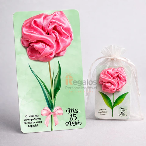 Scrunchie satin Souvenir | Etiqueta personalizada para ocasión especial