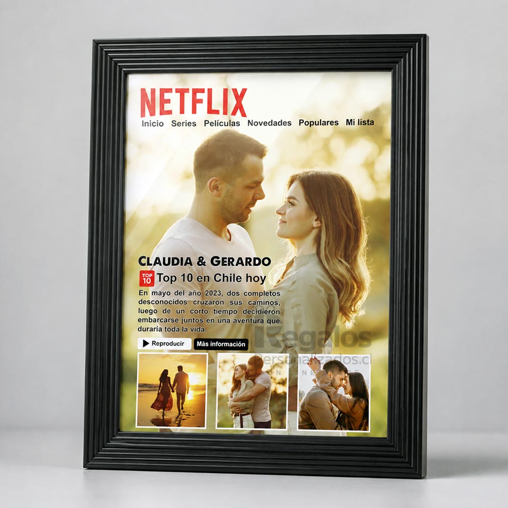 Cuadro Netflix 1 - Relieve Premium / Negro / 20x30cm