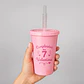 Vaso reutilizable 350ml tapa y bombilla personalizado  - Miniatura 1