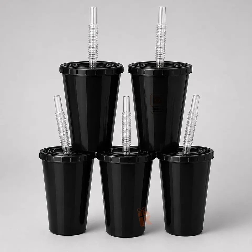 Vaso reutilizable 350ml tapa y bombilla personalizado  4