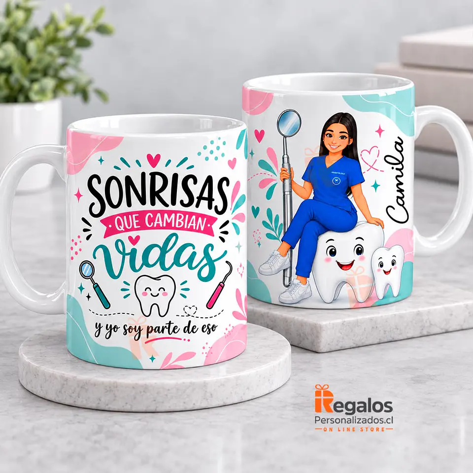Tazón personalizado con diseño para Odontóloga 1