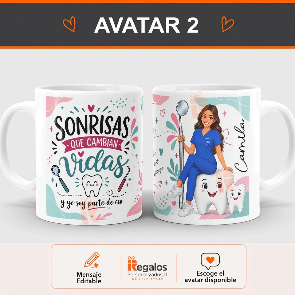 Tazón personalizado con diseño para Odontóloga 3