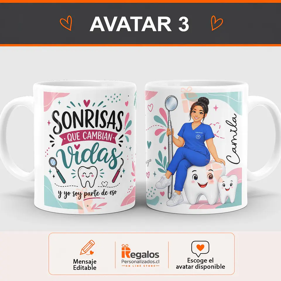 Tazón personalizado con diseño para Odontóloga 4