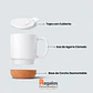 Tazón blanco, base corcho 410cc | Personalizado  - Miniatura 2