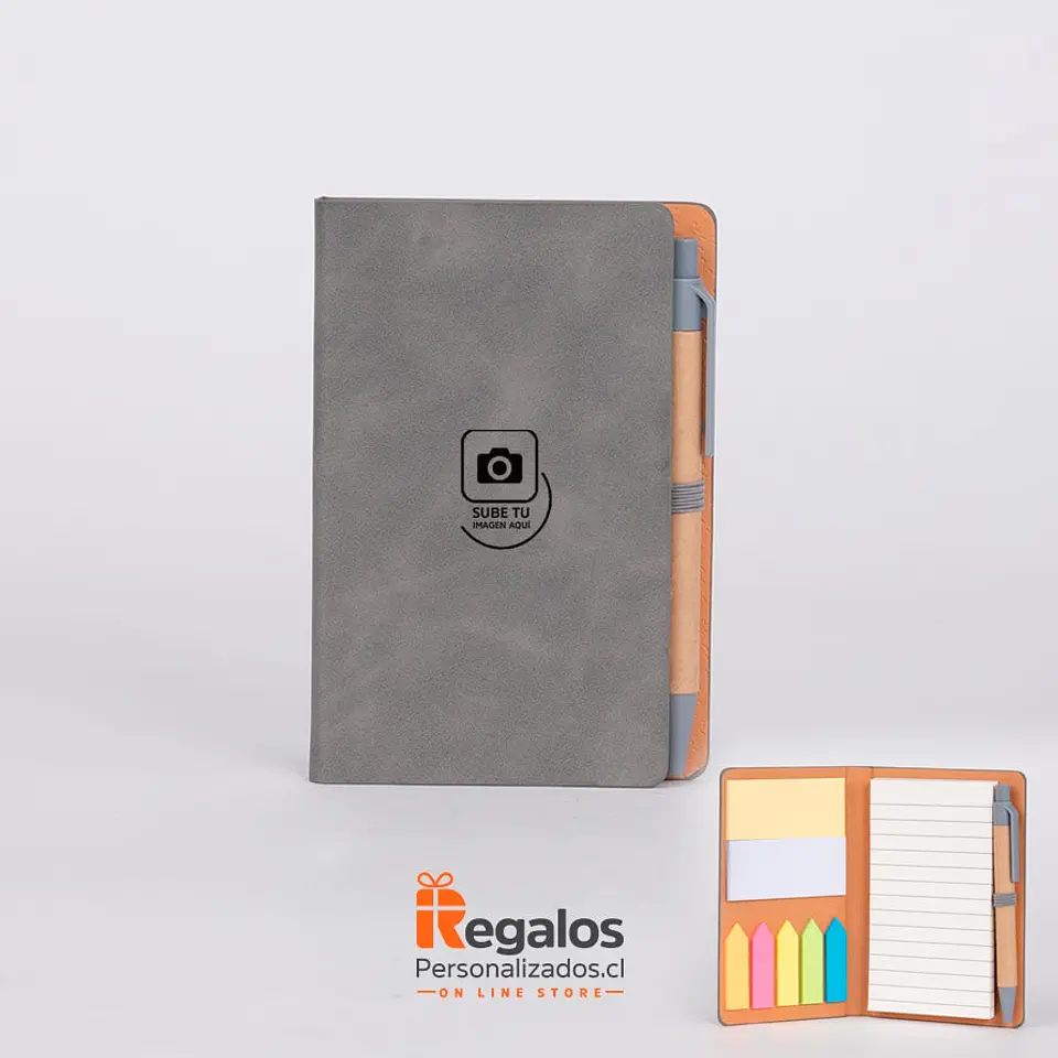 Libreta personalizda, Memo Set Eco-Cuero, con Bolígrafo  1