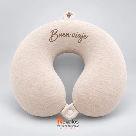 Cojín para viaje, personalizado con nombre, frase o logo