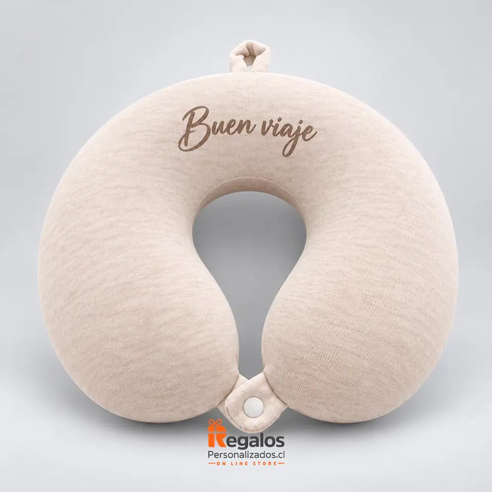Cojín para viaje, personalizado con nombre, frase o logo 1