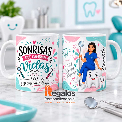 Tazón personalizado con diseño para Odontóloga