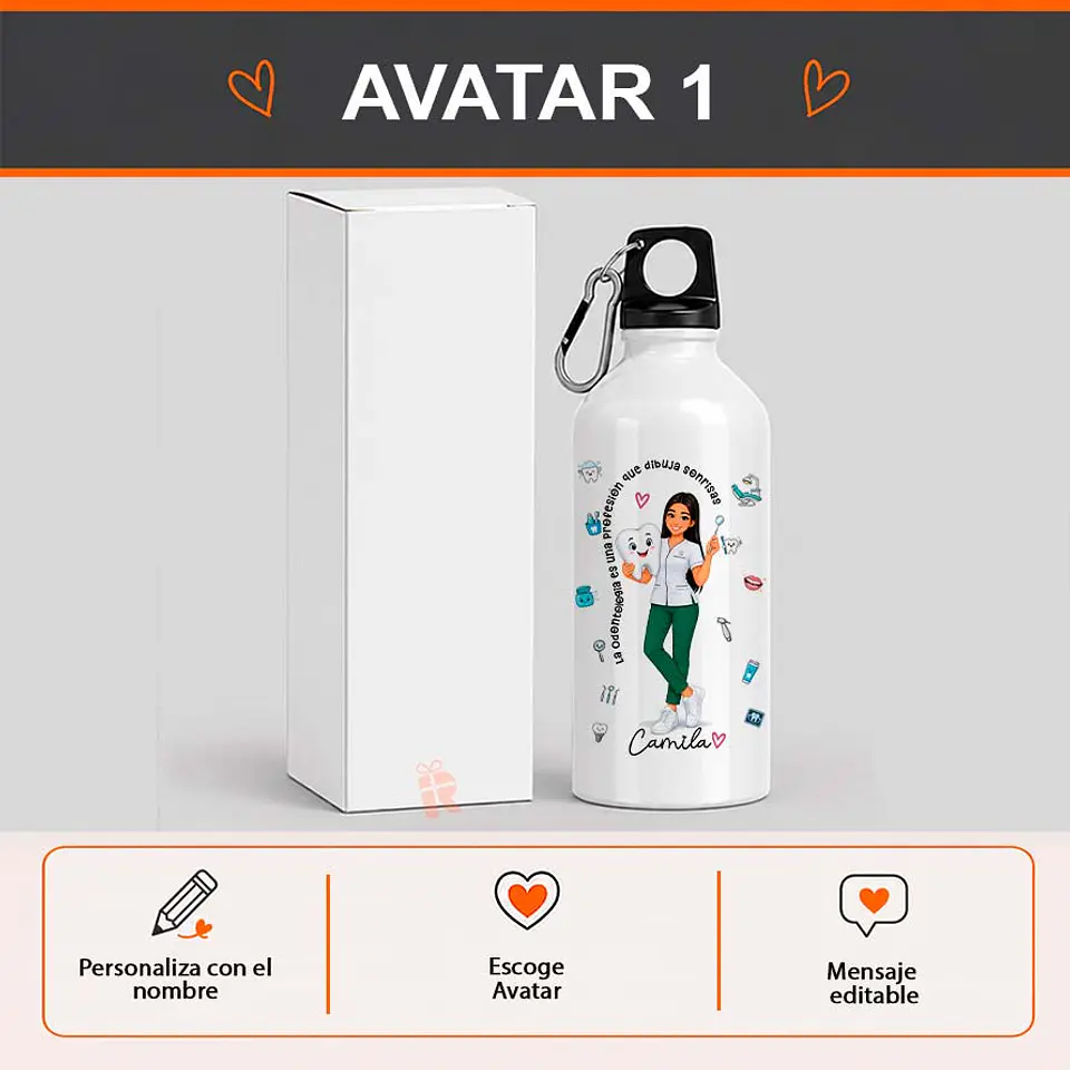 Botella personalizada con diseño para Odontóloga 2