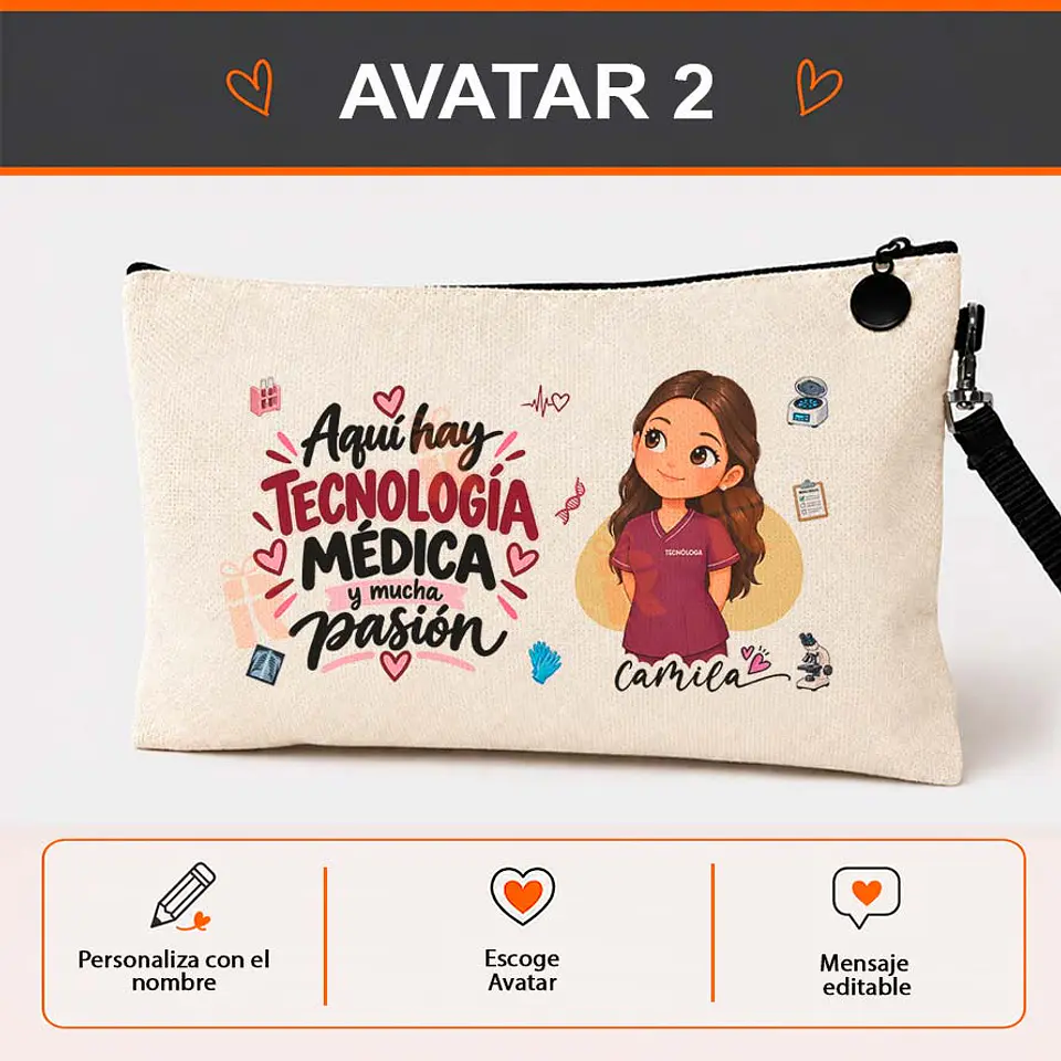 Estuche con diseño para Tecnóloga médica 3