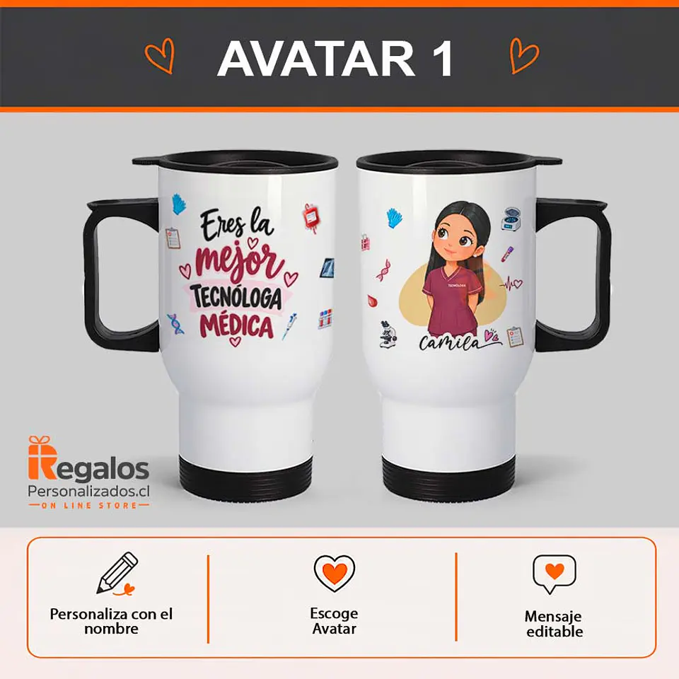 Mug térmico diseño Tecnóloga médica 2