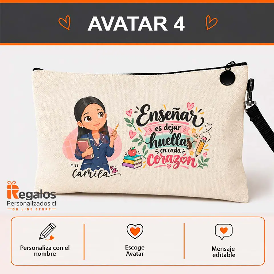 Estuche personalizado con diseño Profesora  5