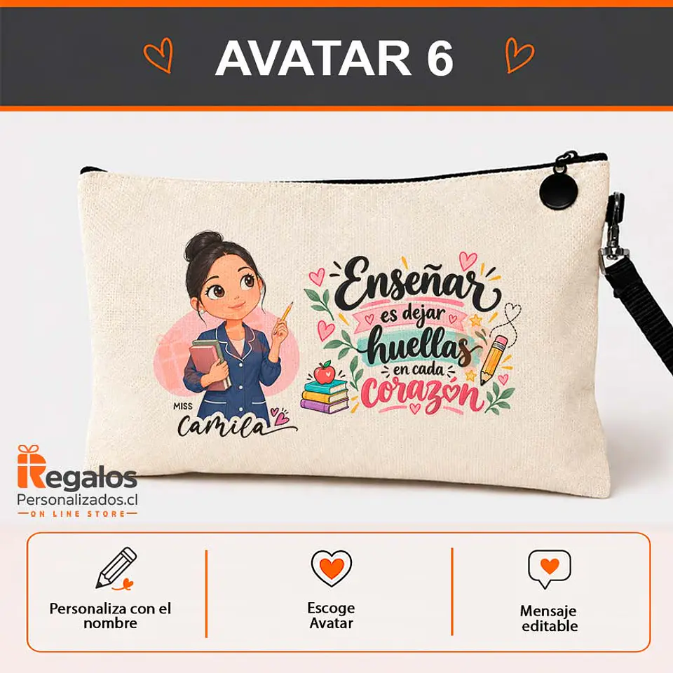Estuche personalizado con diseño Profesora  7