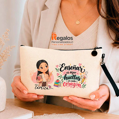 Estuche personalizado con diseño Profesora 