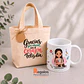 Tazón en tote bag personalizado con diseño Profesora - Miniatura 1