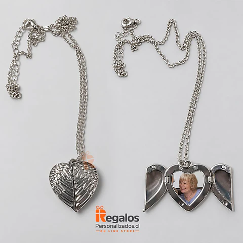 Collar corazón relicario personalizado con fotografía