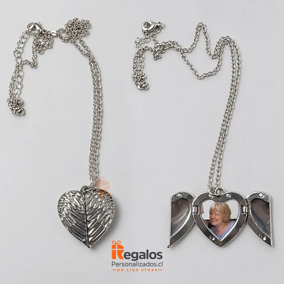 Collar corazón relicario personalizado con fotografía 1