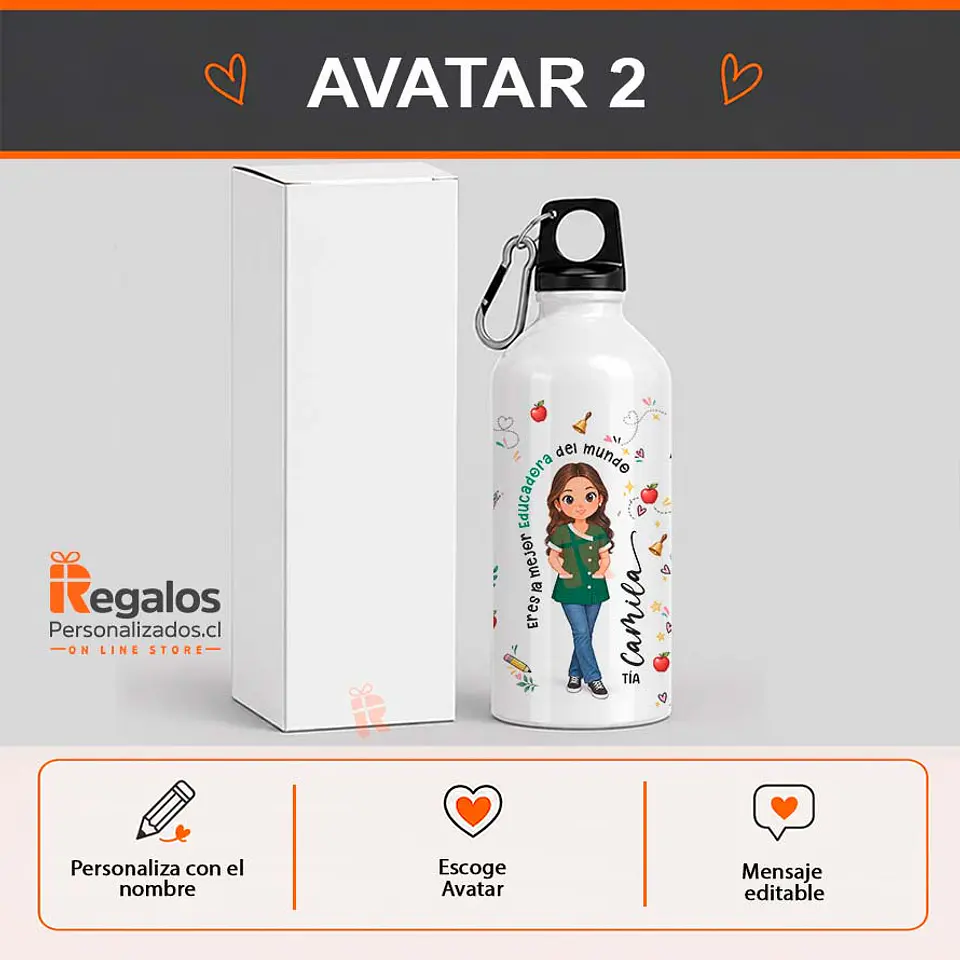 Botella de agua  diseño para Eduadora de Párvulos 3